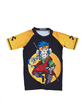 MANTO rascal 2 kids RASHGUARD - BLACK